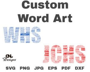DNJDesigns - Some of Our Work - Custom Senior Word Art Etsy Thumbnail 1