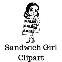 Sandwich Board Girl Clipart Freebie