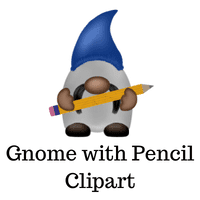 Gnome with Pencil Clipart Pack Freebie