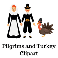 Pilgrims and Turkey Clipart Freebie
