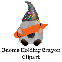 Gnome Holding Crayon Clipart