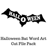 Halloween Bat Word Art Cut File Pack Freebie